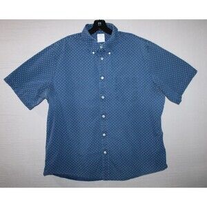 Brooks Brothers Regent Fit Button Down Navy Blue Dots Size XLarge XL Fading